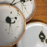 5 flat ceramic plates, La Colombe pottery