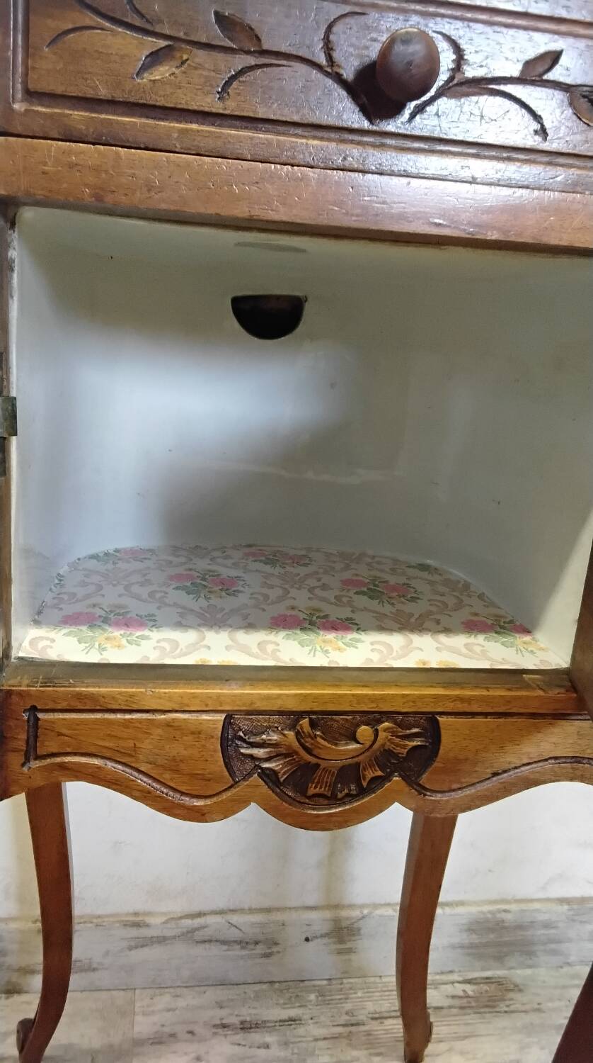 Antique wooden bedside table