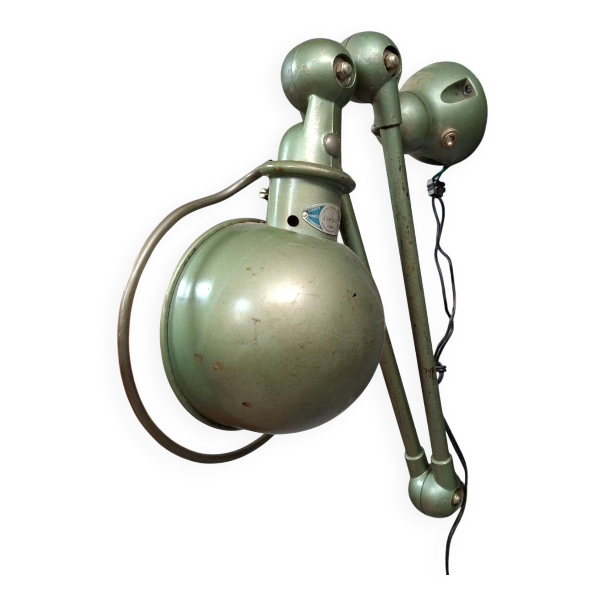 Jieldé articulated industrial lamp, Lyon – vintage model in lacquered metal v