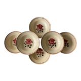 6 assiettes creuses anciennes en faïence de Badonviller