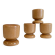 4 vintage turned wooden egg cups