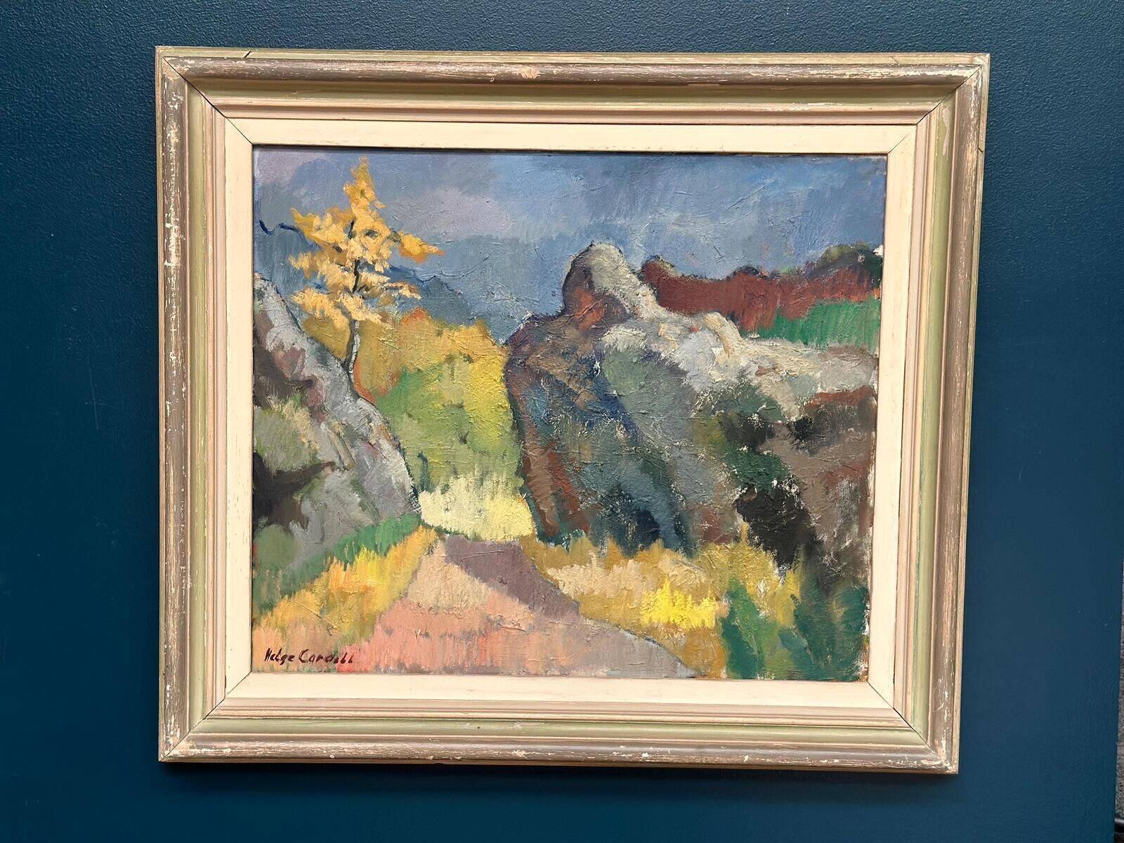 Swedish Oil on Canvas – Höstmotiv från Koön – Helge Cardell