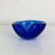 Cendrier en verre soufflé Murano, bleu, vintage