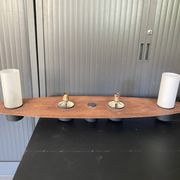 Suspension lamp ceiling light Scandinavian surf teak frosted glass vintage 70s