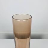 Vintage salmon pink glass roller vase