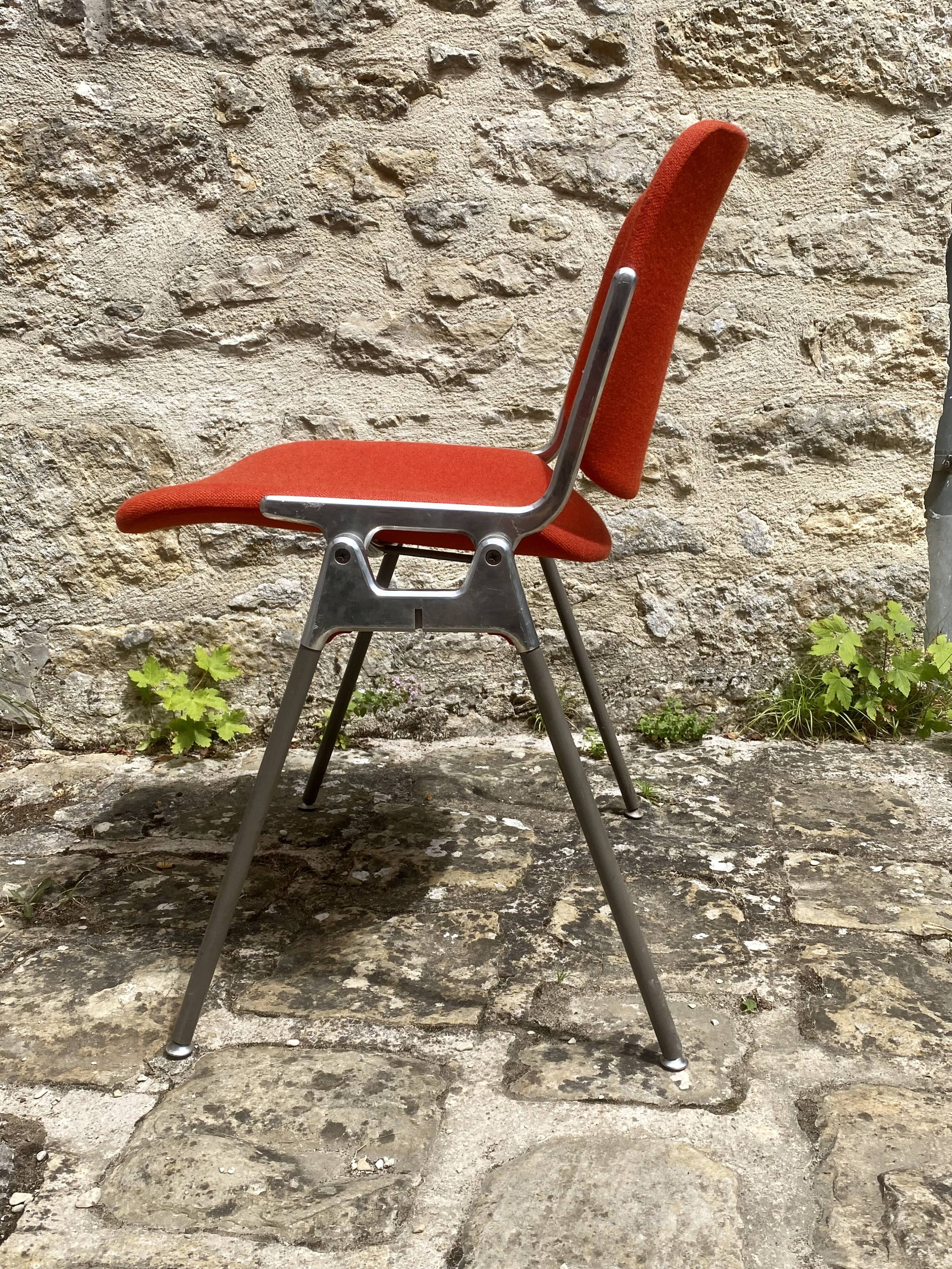 4 stackable chairs by Giancarlo Piretti DSC 106 for Anonima Castelli