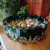 Carved crystal ashtray signed Saint Louis