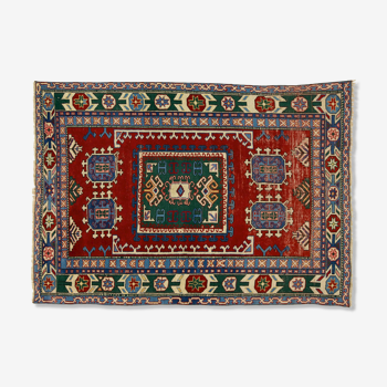 Anatolian handmade vintage rug 185 cm x 132 cm