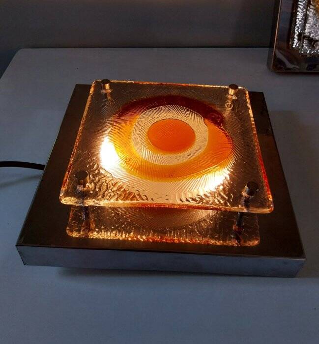 Pair of Italian Mazzega glass wall lights