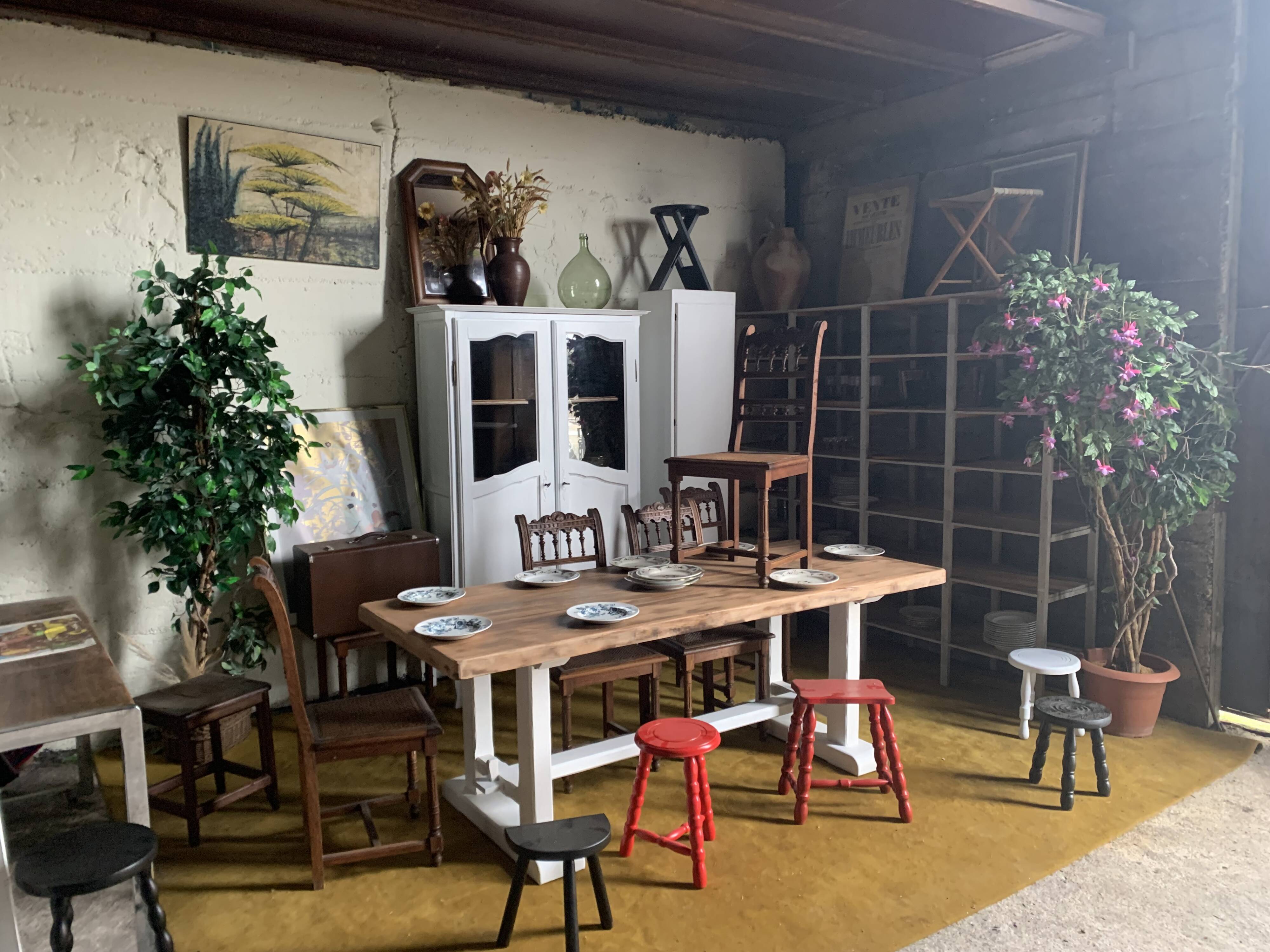 6 carved wooden chairs with cane seats