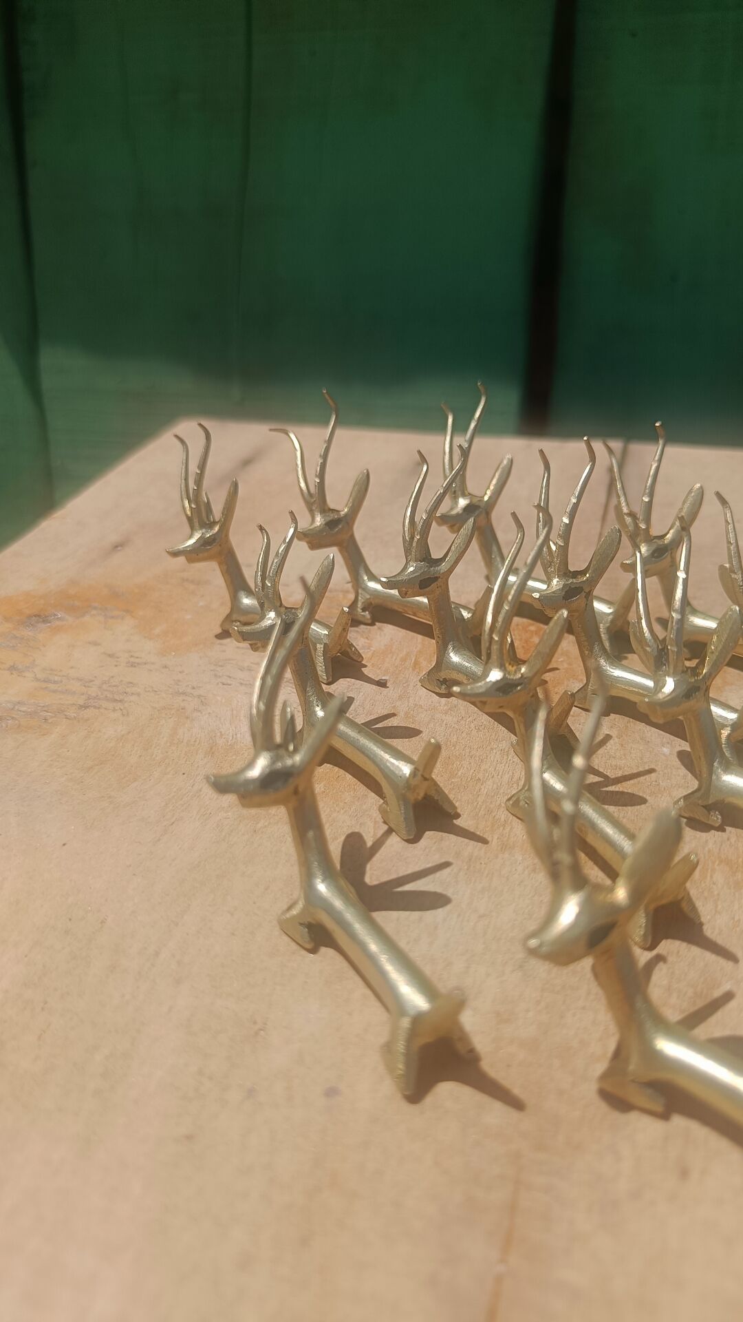 Solid brass knife holder gazelle antelope