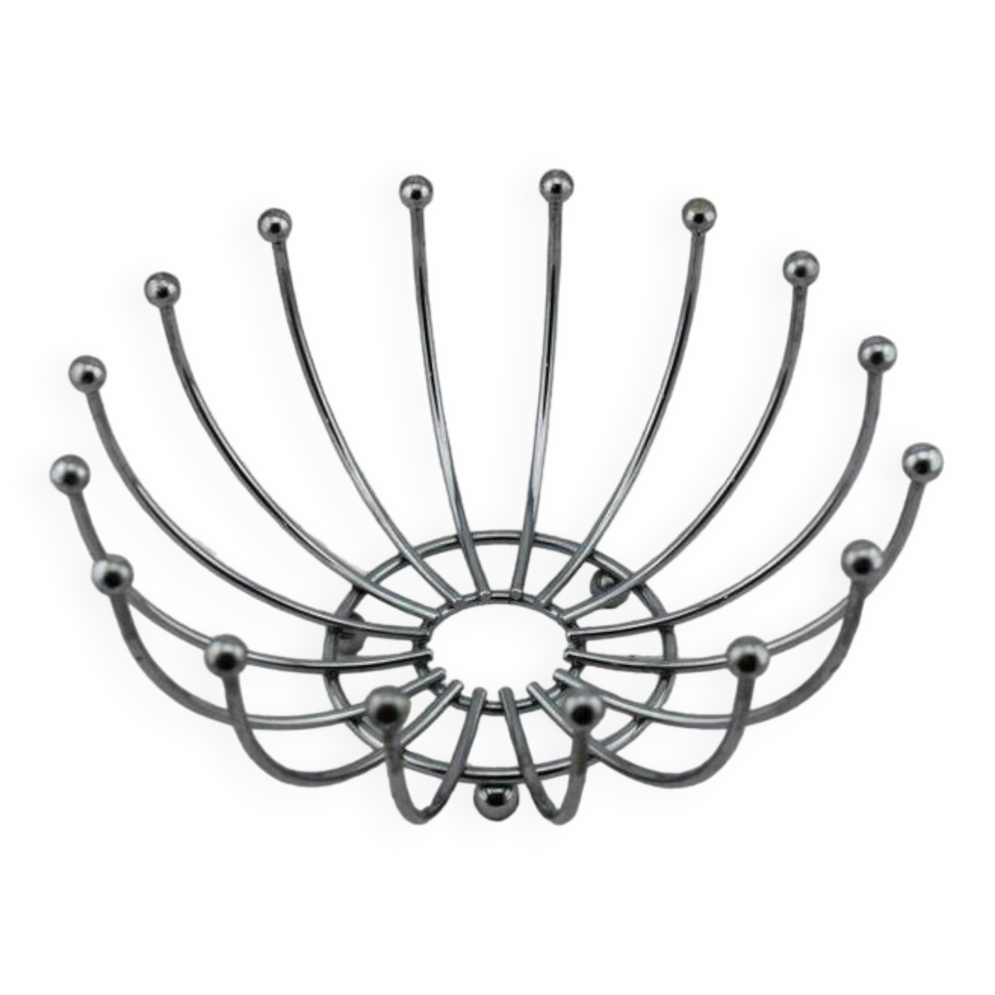 Vintage chrome metal fruit bowl