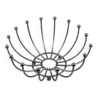 Vintage chrome metal fruit bowl