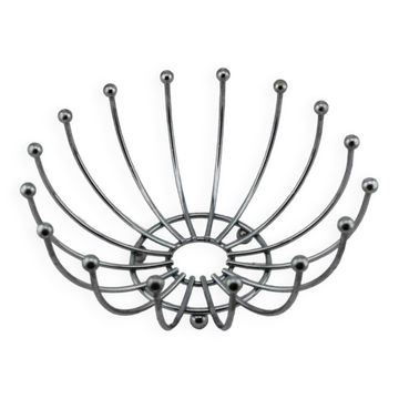 Vintage chrome metal fruit bowl