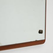 Scandinavian square teak mirror from the 1960s–70s