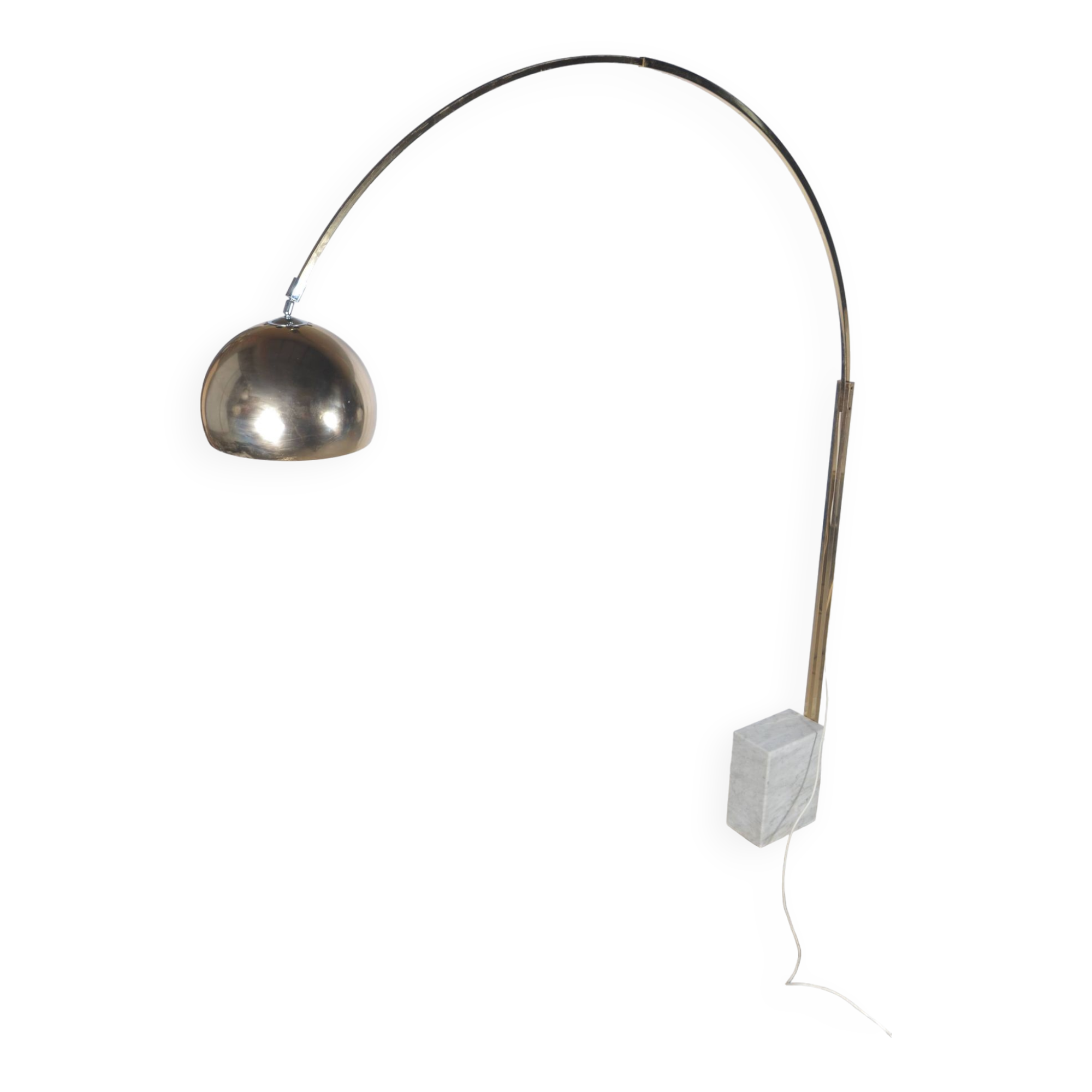 Arc floor lamp, marble feet.