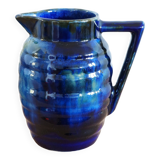 Art deco enameled earthenware pitcher