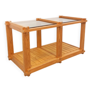 Table basse rectangulaire - pin verre