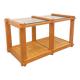 Vintage rectangular coffee table in pine and smoked glass from the 70s and 80s.