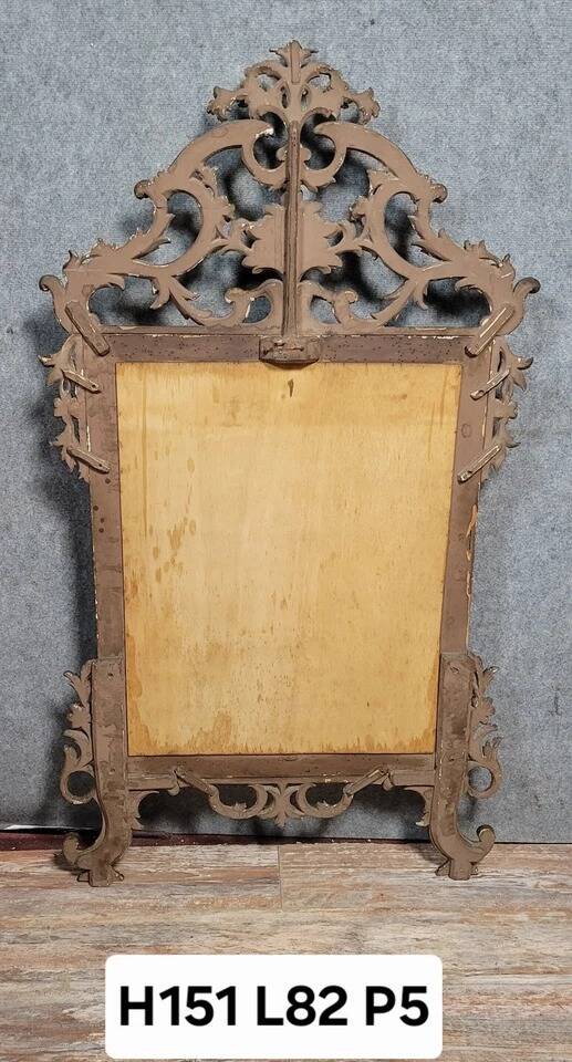 Very large Louis XV Venetian mirror in gilded wood circa 1900