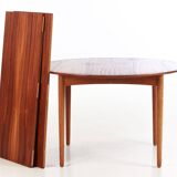 circular extendable table oak and teak Denmark 50s/60s