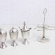 Salt and pepper set in silver metal 1930