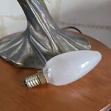 Art nouveau bronze lamp and glass paste
