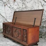 Carved walnut chest of drawers, 1970s