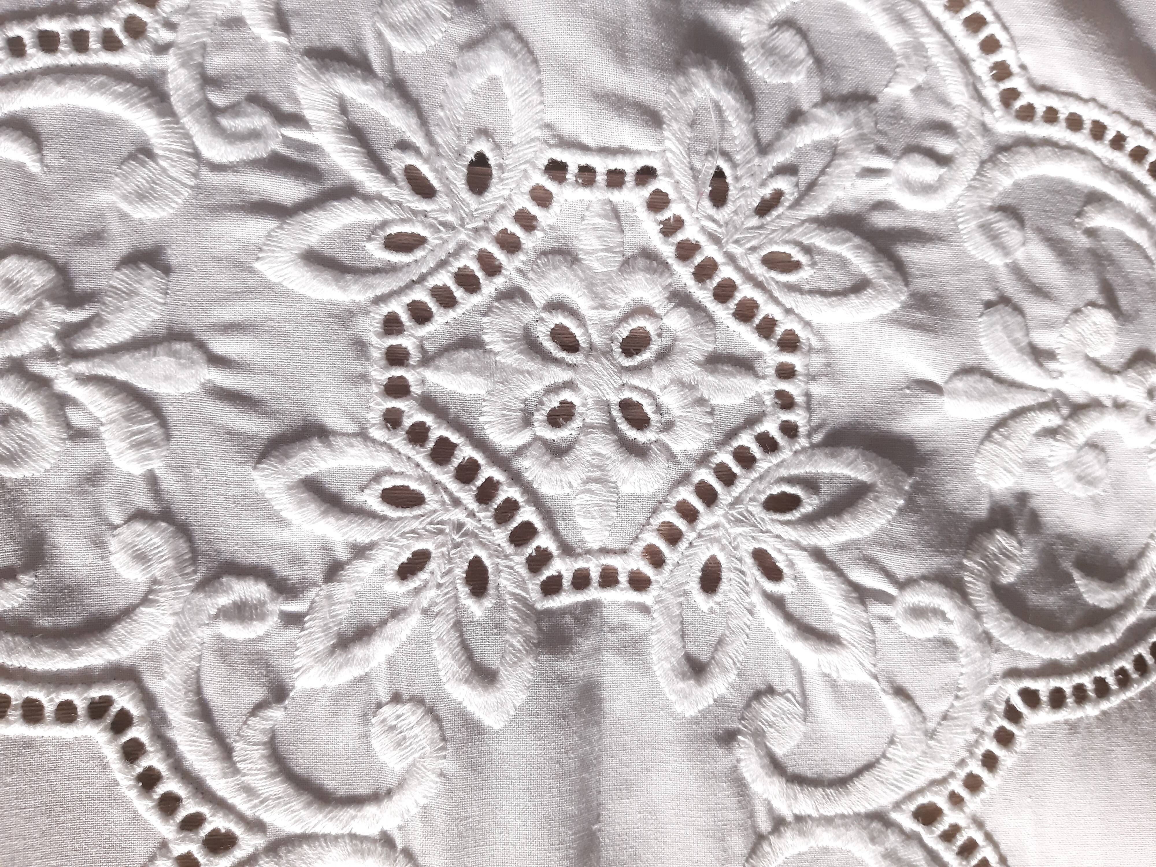 Embroidered tablecloth and 12 towels