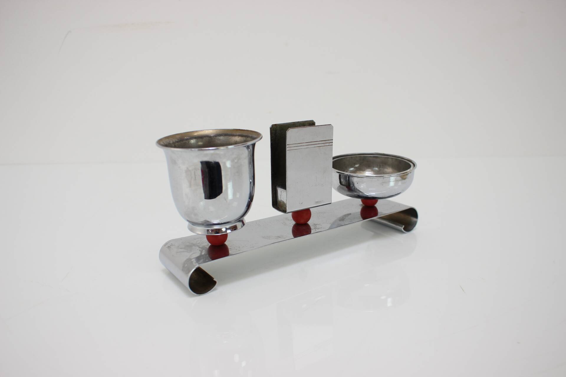 Bauhaus Art Deco Chrome Smoking Set, 1930s