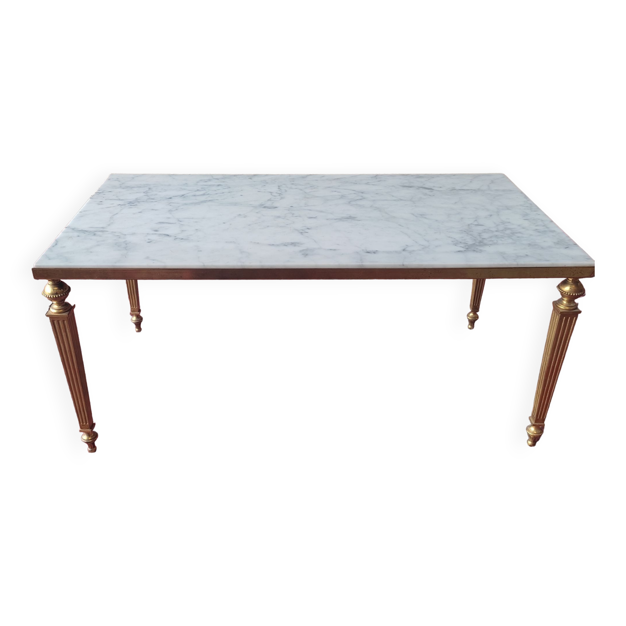 Marble and brass coffee table