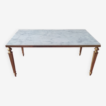 Marble and brass coffee table