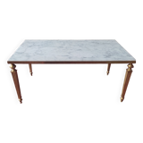 Marble and brass coffee table