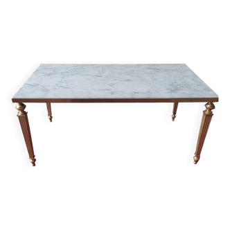 Marble and brass coffee table