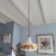 Retro flowerprinted pendant light, '70s