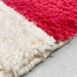 Moroccan Berber carpet beni ouarain ecru with colorful patterns 258x155cm