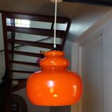 1970 orange opaline pendant light