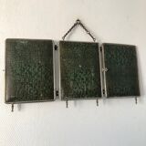 Triptych mirror barber-fir tree 27x58 vintage 1930