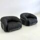 Italian Space Age armchairs in black