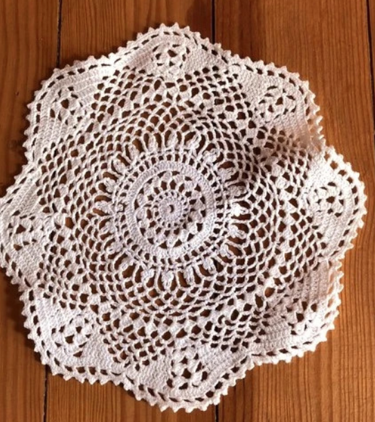 Hand-crocheted cotton placemat