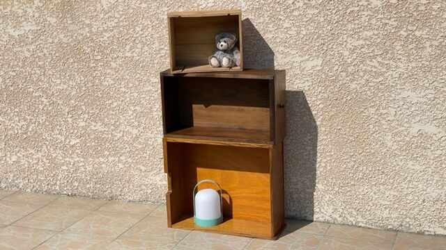 Vintage oak geometric drawer floor