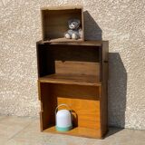 Vintage oak geometric drawer floor