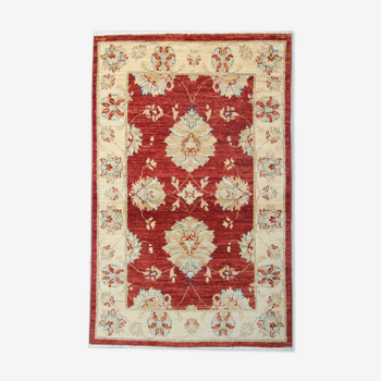 Traditional Red Wool Area Rug Ziegler Carpet- 77x121cm