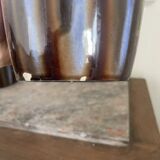 Old pair of glazed ceramic vases art deco amphora vierzon louis gueule