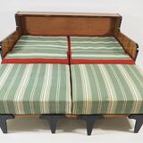 Art deco walnut sofa bed 1960s