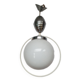 Suspension baladeuse globe opaline vintage 1950s