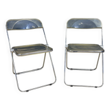 Pair of PLIA chairs by Giancarlo Piretti for Castelli Italy 1970s