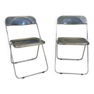 Paire de chaises PLIA par Giancarlo Piretti pour Castelli Italie Années 70