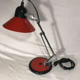 Table lamp Aluminor adjustable red metal chrome vintage