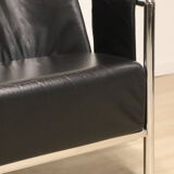 Vintage sofa in synthetic leather and chrome metal, 1970s